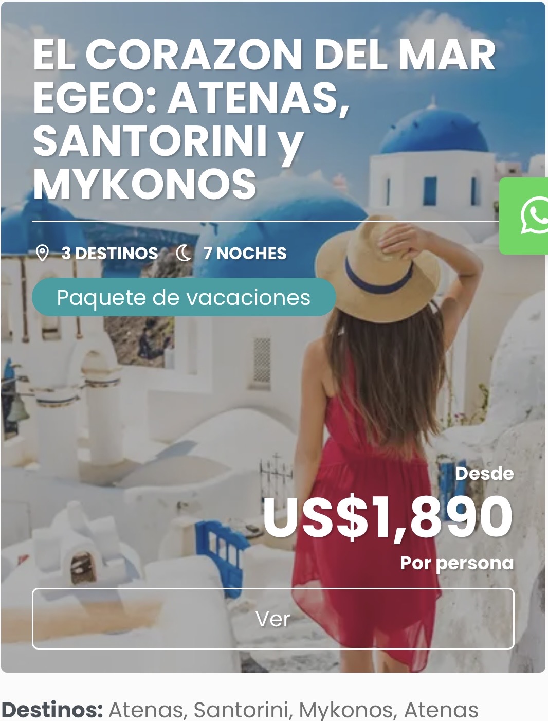 El Corazón del Mar Egeo: Atenas, Santorini y Mykonos